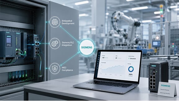 Embedded PLC development and NIS2-ready device deployment for Siemens production environments